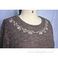 Embroidered knitted top of women